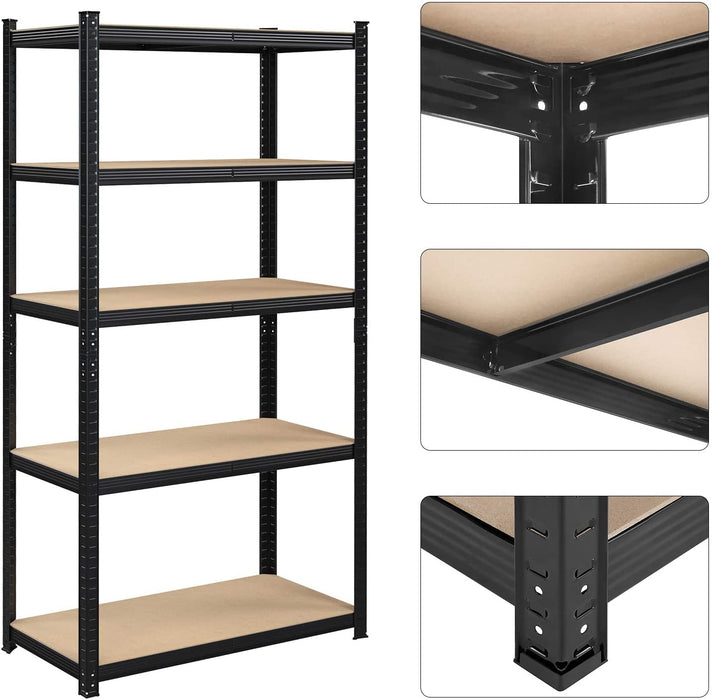 Lagerregale, Schwerlastregale, 2er Set, Kellerregale, 200 x 100 x 50 cm, bis 875 kg belastbar, 5 verstellbare Ablagen, Regale aus Metall, Steckregale