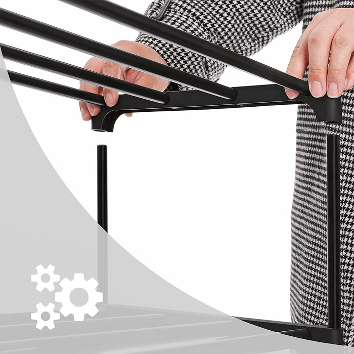 Schuhregal mit 3 Ablagen, Schuhständer aus Metall, Standregal, einfache Montage, platzsparend, für 12 bis 15 Paar Schuhe, stapelbar, für Flur