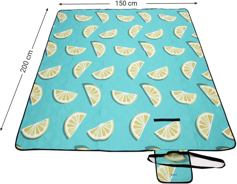 Picknickdecke, 200 x 150 cm große Stranddecke, Campingdecke, wasserdichte Unterseite, maschinenwaschbar, faltbar, für Garten, Park, Strand, Camping