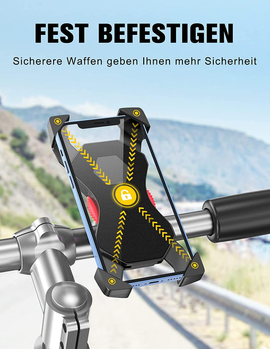 Handyhalterung Fahrrad Anti-Shake 360° Rotation Fahrradhalterung Handy, Motorrad Fahrrad Lenker Kompatibel