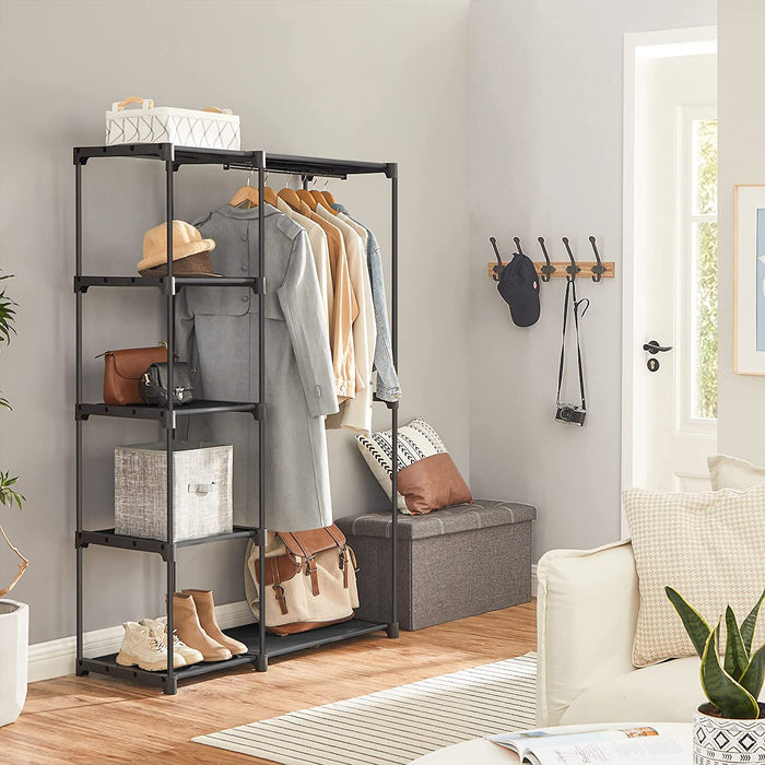 Kleiderschrank, freistehende Garderobe, faltbar, Kleiderständer mit Kleiderstangen, Garderobenständer, Aufbewahrung, Ankleidezimmer, Schlafzimmer