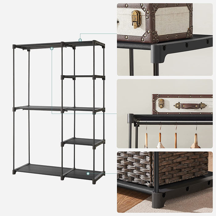 Kleiderschrank, freistehende Garderobe, faltbar, Kleiderständer mit Kleiderstangen, Garderobenständer, Aufbewahrung, Ankleidezimmer, Schlafzimmer