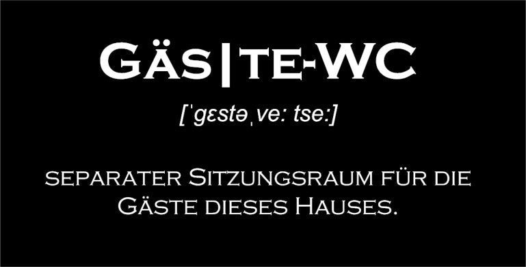 Gäste Toiletten Aufkleber - 23x16 cm Tür Aufkleber Toilette WC Aufkleber Gäste WC - Unisex Tür - Sticker für Toilette