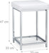 Weiß Hocker gepolstert, Kleiner Sitzhocker, Quadratisch, Polsterhocker mit Ablage, Badhocker, HBT 47x33x33cm