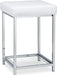 Weiß Hocker gepolstert, Kleiner Sitzhocker, Quadratisch, Polsterhocker mit Ablage, Badhocker, HBT 47x33x33cm