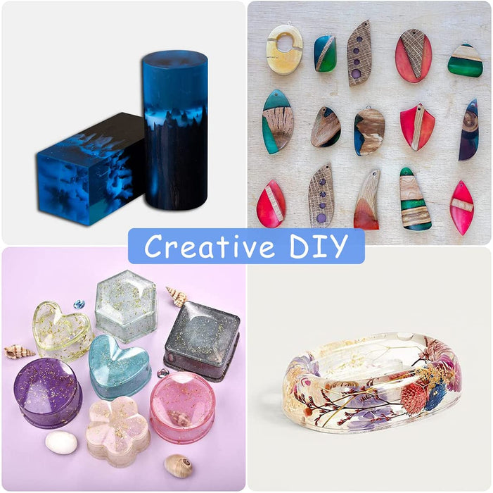 Epoxidharz, transparent, ungiftig, 385 g/360 ml, 1: 1 Verhältnis aus kristallinem Gießharz, für Holz, künstlerische Kreationen, Restauration