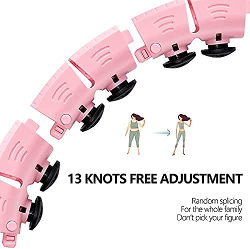 Smart Hula Hoop Abnehmbarer Hula Hoop, Verstellbarer Hula Hoop mit 14 abnehmbaren Teilen, Hula Hoop Reifen, Fitness Massage Hula Hoop, Nicht Geeignet Für Personen über 90 kg-Rosa
