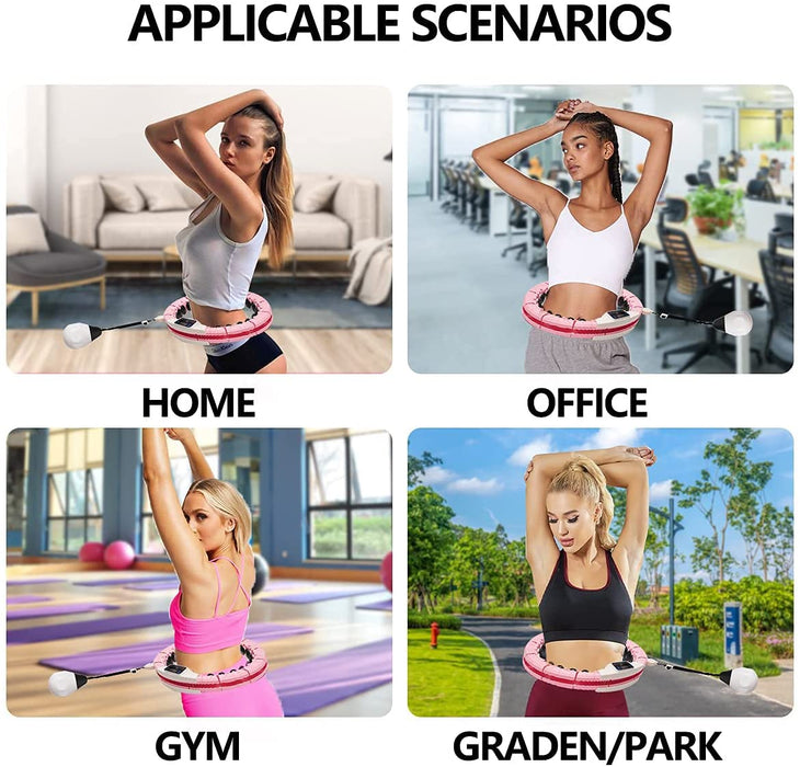 Smart Hula Hoop Abnehmbarer Hula Hoop, Verstellbarer Hula Hoop mit 14 abnehmbaren Teilen, Hula Hoop Reifen, Fitness Massage Hula Hoop, Nicht Geeignet Für Personen über 90 kg-Rosa