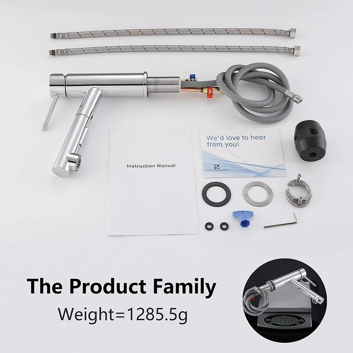 Wasserhahn Küche/Bad Ausziehbar, küchenarmatur mit Brause, Spültischarmatur mit herausziehbarer Dual-Spülbrause, Armatur Bad 120° Schwenkbar Warm Kalt