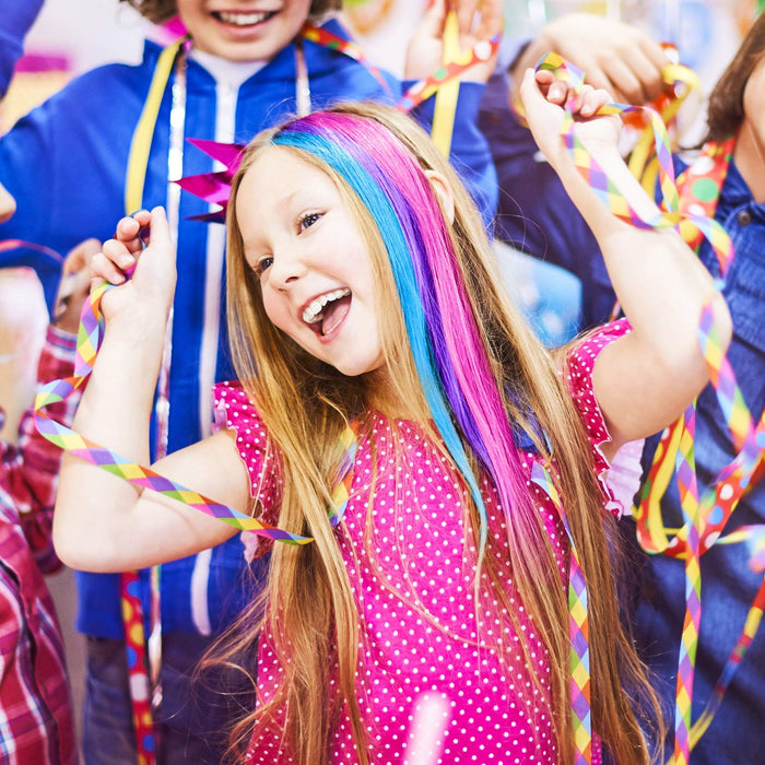 6 Farben Haarkreide Kamm, LauCentral Temporär Haarfarbe Kreide Kamm Auswaschbar mit Handschuhe und Schal für Geschenk DIY Cosplay