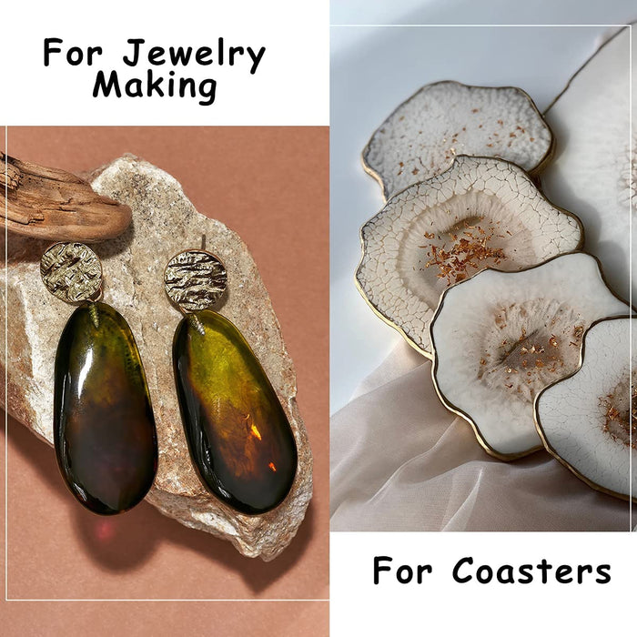 Epoxidharz, transparent, ungiftig, 385 g/360 ml, 1: 1 Verhältnis aus kristallinem Gießharz, für Holz, künstlerische Kreationen, Restauration