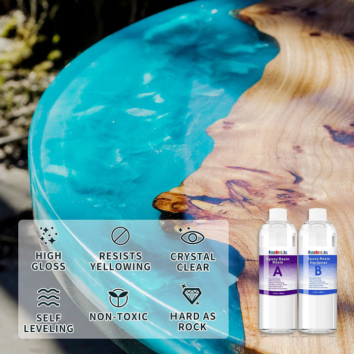 Epoxidharz 800ml/850g Glasklar Epoxidharz für Guss und Beschichtung, Transparentes 1: 1 Verhältnis für Holz, Schmuckherstellung, Malerei, Handwerk
