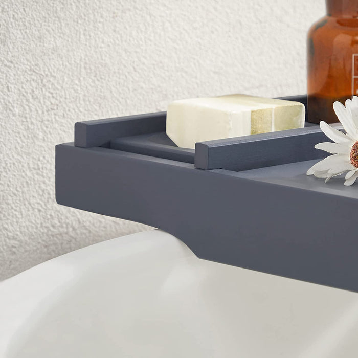 ausziehbare Badewannenablage aus Bambus, Badewannenbrett, Badewannen Ablagen mit Getränkehalter, Buchstütze, Seifenhalter