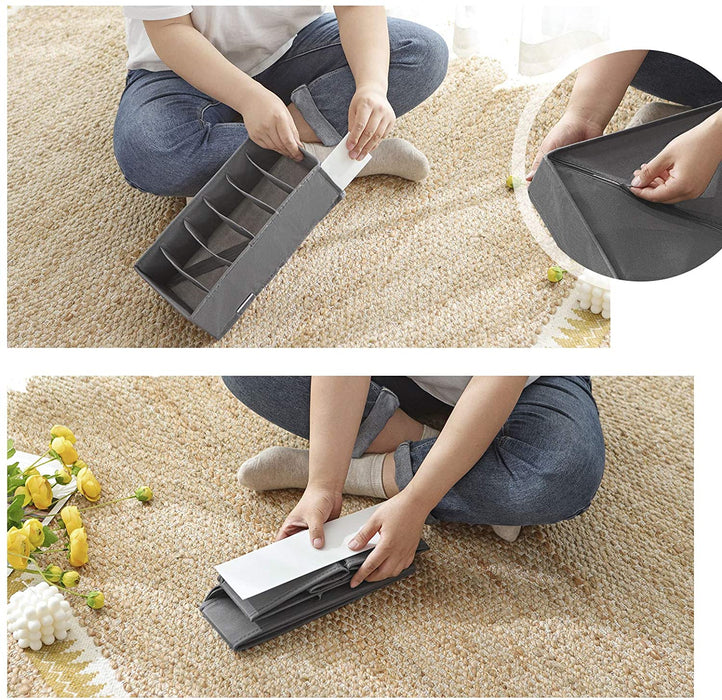 Aufbewahrungsboxen für Unterwäsche 8er Set, Schubladen-Organizer, Ordnungssystem für Kleiderschrank, für BHS, Unterwäsche, Socken, Krawatten