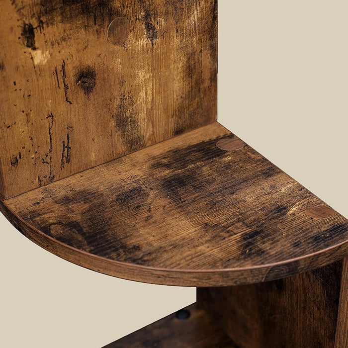 Eckregal, Wandregal mit 5 Ablagen, Schweberegal, für Küche, Schlafzimmer, Wohnzimmer, Arbeitszimmer, Büro, vintagebraun