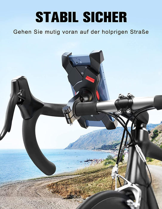 Handyhalterung Fahrrad Anti-Shake 360° Rotation Fahrradhalterung Handy, Motorrad Fahrrad Lenker Kompatibel