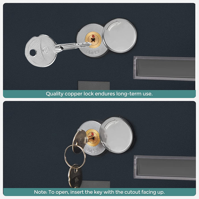 Briefkasten, Wandbriefkasten, Schloss mit Kupfer-Schließzylinder und drehbarer Abdeckung, Zeitungsfach, Sichtfenster, Namensschild-Halter abschließbar