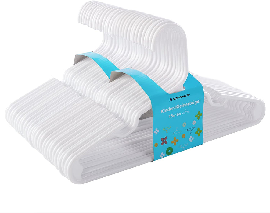 30 Stück Kinder Kleiderbügel, für Babyklamotten/Babykleidung/Kinderkleidung, Premium-Qualität, dünn, platzsparend, starker hochwertiger Kunststoff
