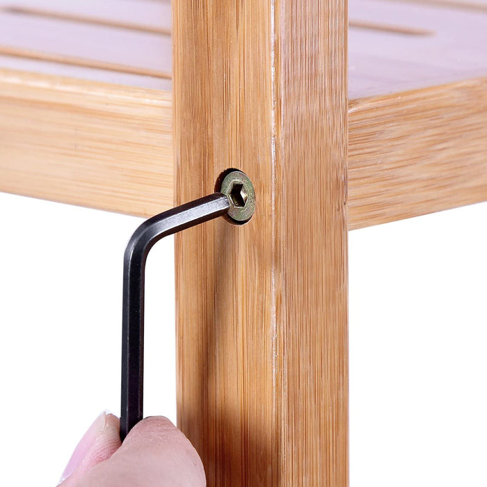 Badezimmerregal, Badregal, Küchenregal, Schuhregal, Bambus Standregal, 60 x 26 x 66 cm ideal für Bad, Wohnzimmer, Flur, Küche, Balkon