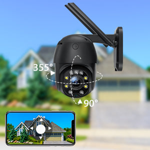 5X Optischer Zoom Überwachungskamera Aussen WLAN, Ctronics Dome PTZ WiFi IP Kamera Outdoor mit Mensch Bewegungsmelder, Automatische Verfolgung