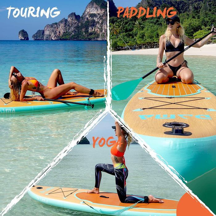 Inflatable Stand Up Paddle Board, Yoga Board, Camera Seat, Floating Paddle, Hand Pump, Board Carrier, Waterproof Bag, Traveling Board for Surfing …