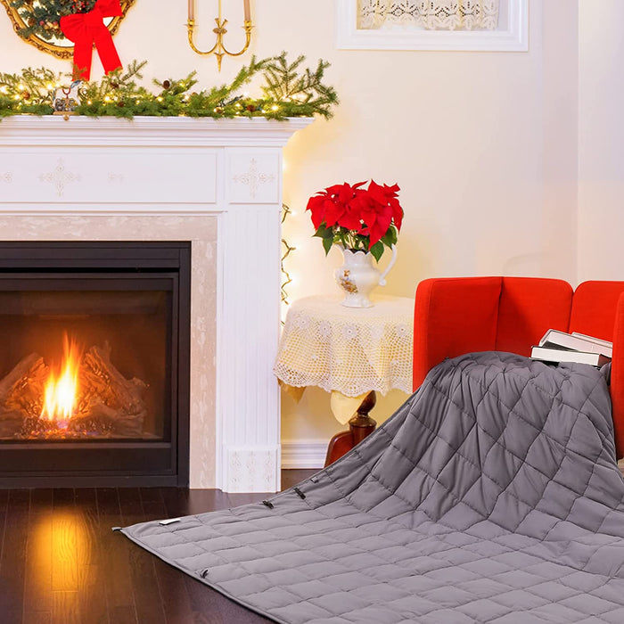 Gewichtsdecke 6.8kg 153*203cm Therapiedecke Erwachsene Beschwerte Decke für Besseren Schlaf Stressabbau, Kuscheldecken Weighted Blanket