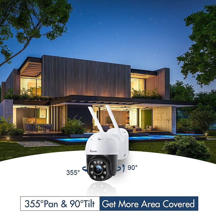 3G/4G LTE Überwachungskamera Aussen mit SIM-Karte, Ctronics PTZ Kamera Outdoor 355°/90° Schwenkbar, Personenerkennung und Automatische Verfolgung