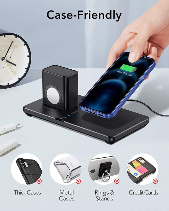 HaloLock 2 in 1 Kabelloses Ladegerät, Fast Dual Wireless Charger, für iPhone 12/12 Pro/12 mini/12 Pro Max, AirPods 2/Pro, Apple Watch 5/4/3/2