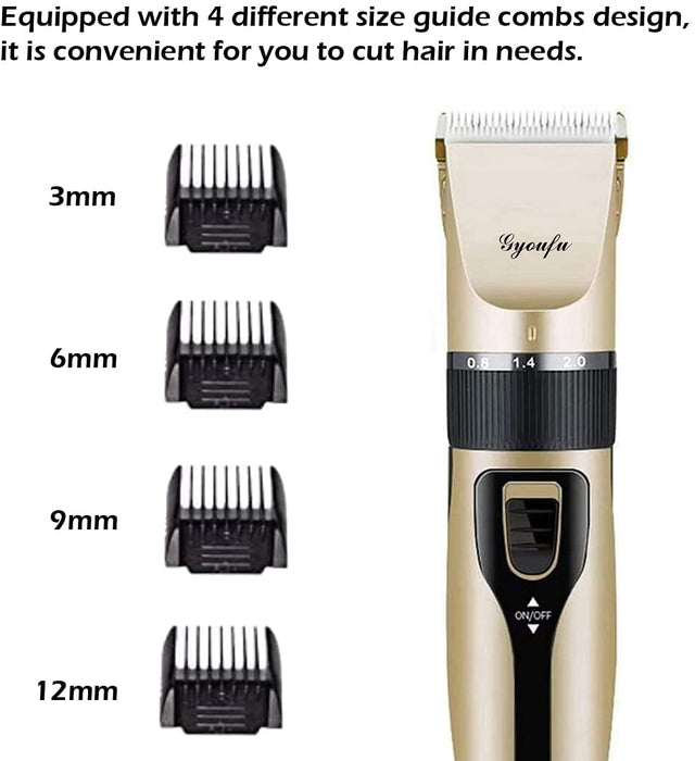 Haarschneidemaschine für Männer Haarschneide-Kit Elektrischer wiederaufladbarer Bartschneider Akku-Bartrasierer (Gold A1)