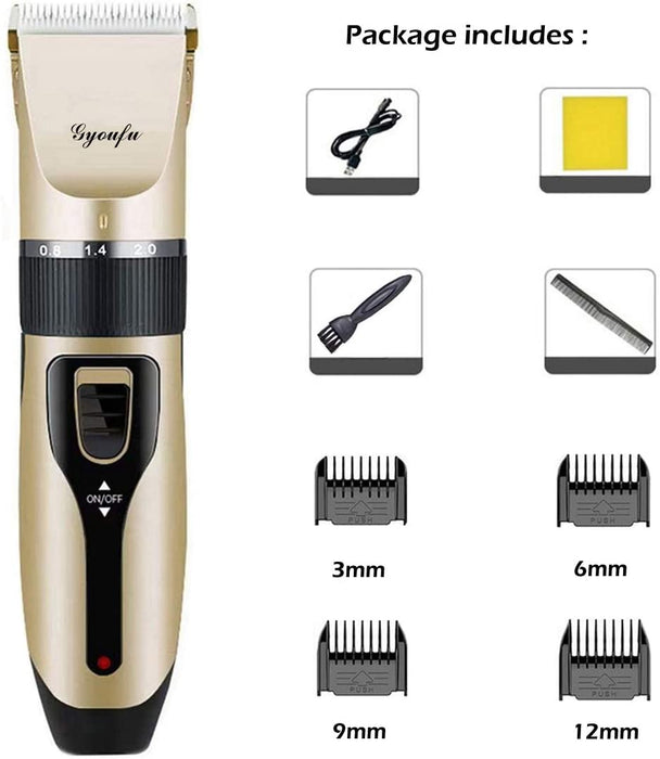 Haarschneidemaschine für Männer Haarschneide-Kit Elektrischer wiederaufladbarer Bartschneider Akku-Bartrasierer (Gold A1)