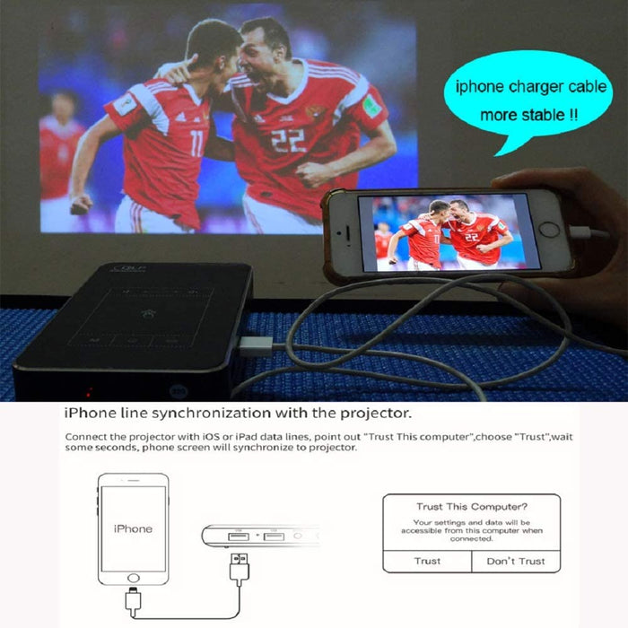 Mini Beamer, Android 7.1 Tragbarer DLP Projektor mit Touchpad Auto Keystone-Korrektur HDMI Wireless Home Theater Projektoren