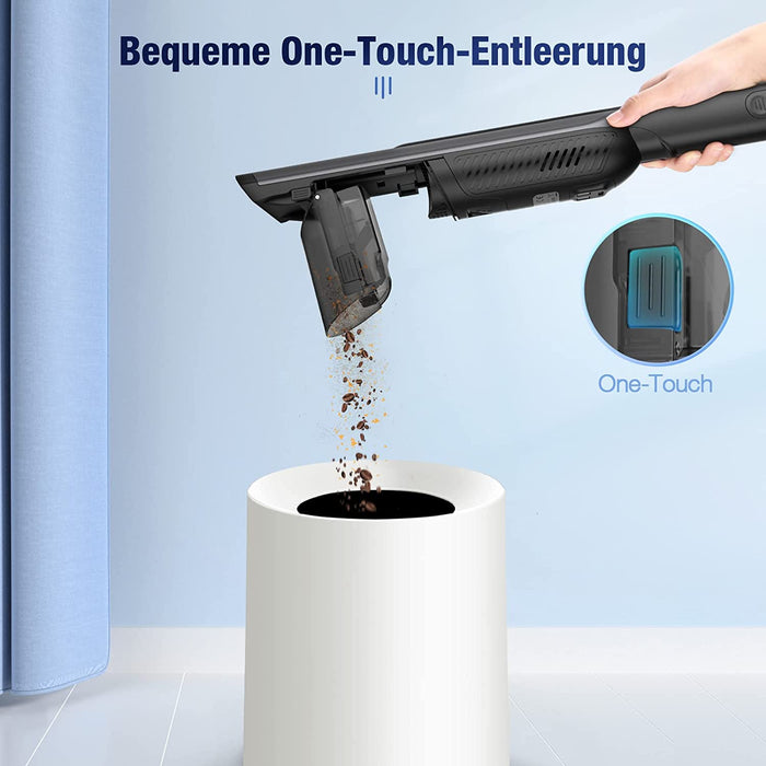 Handstaubsauger Akku Beutellos, Robit 17000Pa, kabellos, 3-in-1-Spaltdüse,90W Autostaubsauger mit 2200mAh Li-lonen Akku&30 Minuten Laufzeit für Auto Zuhause Wohnmobil Tierhaare - Staubsauger