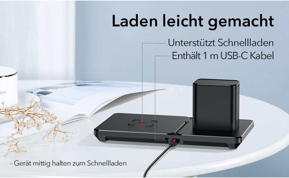 HaloLock 2 in 1 Kabelloses Ladegerät, Fast Dual Wireless Charger, für iPhone 12/12 Pro/12 mini/12 Pro Max, AirPods 2/Pro, Apple Watch 5/4/3/2