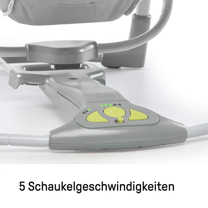 Zusammenklappbare & tragbare Babyschaukel, 5 Schaukelgeschwindigkeiten, 8 Melodien, 3 Naturgeräusche, Lautstärkeregulierung